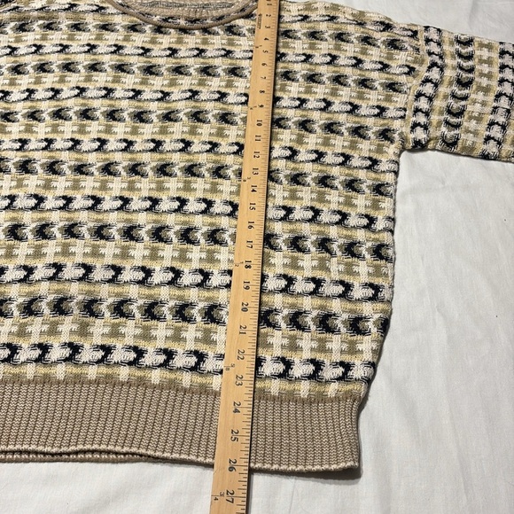 VTG 90s Y2K Crossings Fine Line Grandpa Sweater Crewneck Cotton Pullover Men XL - Picture 8 of 8